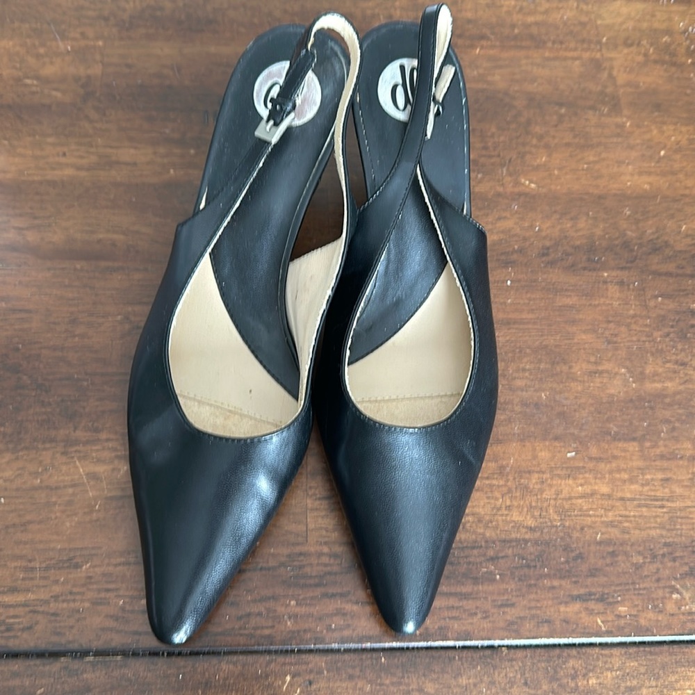 Donna Lawrence 3 inch black pointed heels